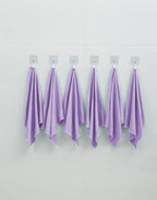 6 Pack Microfiber Glass Cleaning Cloth, 16 Inch X 16 Inch, Lint Free Quickly Clean Window, Glasses, Windshields, Mirrors, and Stainless Steel, Purple