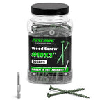 Wood Screws 3 Inch, FIXLINK Deck Screws #10 x 3, 105 PCS, Epoxy Coated, T25 Star Bit Above 1500 Hour Salt Spray Coating Outdoor Decking Screws Excellent Rust Resistant for Wood Fence, Green