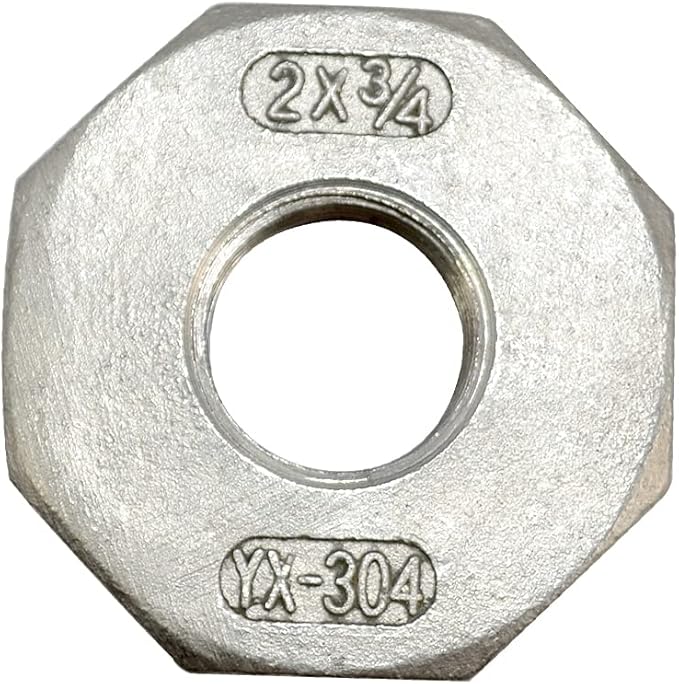 1/4" Male NPT to 1/8" Female NPT Female Reducing/Reducer Bushing Pipe Fitting,Adapter,Stainless Steel SS 304 Hex Bushing (2" Male to 3/4" Female)