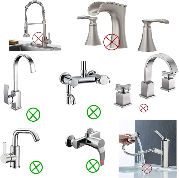 Metal Faucet Sprayer Attachment Sink Aerator Swivel Extender For Kitchen Tap Cold Hot Water (Silver ）