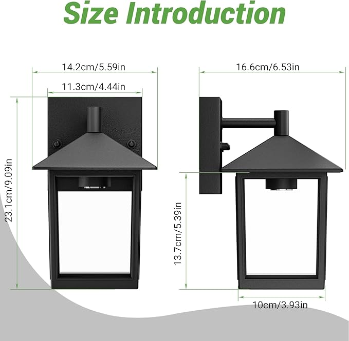 zemty Outdoor Wall Light Fixtures, Matte Black Exterior Front Porch Light with E26 Socket, Waterproof Exterior Wall Sconce Lighting Lamp for House, Doorway, Garage(Bulb Not Include)