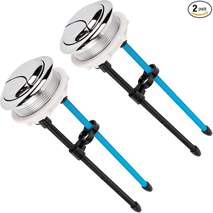BlueStars 48mm Toilet Push Button Thread Diameter, Dual Push Flushing Toilet Water Tank Button - American Standard - Pack of 2