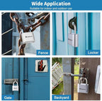 1 Pack disecu Heavy Duty 4 Digit Combination Lock, Anti-Error Feature, Outdoor WaterproofPadlock for School Gym Locker, Fence, Gate, Hasp Storage, Toolbox (Silver)