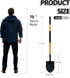 Shovel for Digging, Heavy Duty 57 inch Straight Handled Round Shovel with Non-Slip Tail Cover, Lawn and Yard Tools, Fiberglass Handle(Orange)