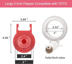 Hibbent Large 3-Inch Toilet Flapper Replacement Compatible with TOTO flapper Model G-Max, THU138S, THU175S and THU331S- Oversized Sealing and Easy to Install