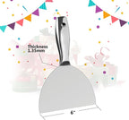 Putty Knife 6 Inch,One Piece Premium Polished All-Stainless Steel Scraper Tool for Drywall Finishing,Professional Grade Putty Blade for Scraping Paint, Taping