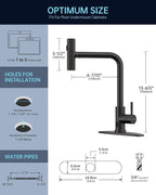 APPASO Touchless Kitchen Faucet with Pull Down Sprayer Oil Rubbed Bronze, Waterfall Touchless Motion Sensor Hands-Free, Single Handle SUS304 Stainless Steel Smart Faucet for Sink
