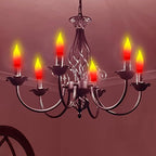 Halloween Flame Light Bulbs- 12 Pack Red Yellow Christmas Candle Light Bulb- E12 Candelabra Base Replacement Bulbs for String Lights Candle Lamp Nightlight Chandelier C7 Christmas Lights- 7 Watts