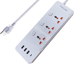 Universal Power Strip with USB C, 3 Outlets 3 USB and 1 USB C Ports, 6.5ft Power Cord, 2500W Circuit Breaker