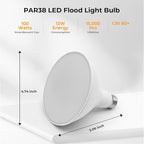 PAR38 LED Outdoor Flood Light Bulbs, 100W Equivalent, 3000K Warm White, 1050LM, 13W Dimmable, Waterproof LED Floodlight for Porch Yard Garage, E26 Base, 15,000 Hrs, 6 Pack