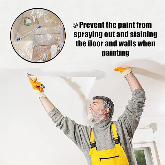 30 Pieces Plastic Drop Sheets for Painting, Waterproof and Dust-Proof Clear Cloth for Furniture Cover, 9x12 Feet Tarps