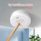 Smoke Detector, 10-Year Smoke Alarm with Photoelectric Sensor and Built-in 3V Lithum Battery, Fire Alarm with Test Button and Low Battery Warning, Fire Safety for Home, 4 Pack