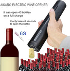 AIKARO - Electric Wine Bottle Opener Automatic Electronic Corkscrew, Rechargeable