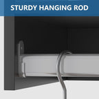 Tall Hanging Closet Unit, Modular Closet System, Wood Closet System Organizer with Storage for Walk in Closets, Clothing Rack Wardrobe Closet for Hanging Clothes, Bedroom, Black, 19.5" W