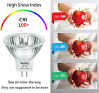 GU4 Bulb 5W 12V, 6 Pack GU4 Base MR11 Halogen Bulb, GU 4 Bulbs Dimmable with Glass Cover, Fiber Optic Light Bulb 2800K Warm White, MR11 12V 5W for Landscape, Accent, Track Lighting