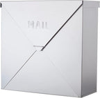 NACH Mailboxes for Outside Wall Mount, 10 x 10 x 4 inch Silver Mail Boxes for House Outside, Waterproof Mailboxes for Outside - Chicago Style Mail Box