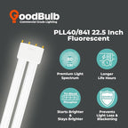 GoodBulb PLL40/841 40W 22.5" Twin Tube Compact Fluorescent Light Bulb 4-pin 2G11 Base 4100K Cool White 2800 Lumen 36000 Hour Long Life Biax Pack of 10