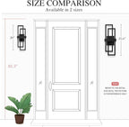 LamQee 25.6 Inch Modern Outdoor Wall Lights, Integrated LED 1200LM Large Exterior Lighting Fixture Dual Rectangle Outdoor Sconce, Black Metal Wall Mount Porch Light Outside Lamp for House Garage Patio