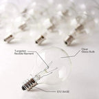 G40 Replacement Bulbs, 25 Pack Clear Glass Globe 5W E12 Candelabra Base Incandescent Light Bulbs, Warm White for Outdoor String Lights, Christmas, Patio, Holiday Decor