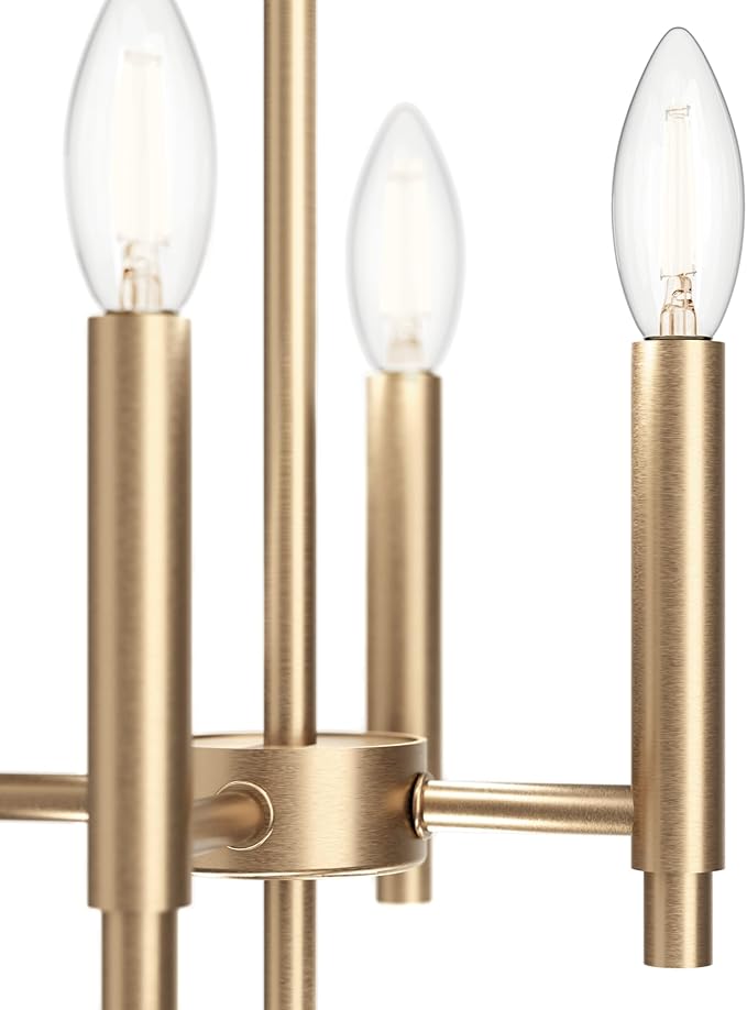 Kichler Madden 36" 8 Light Foyer Pendant in Champagne Bronze, Soft Modern Fixture, for Small Kitchen, Coffee Table, Office, Bedroom, Foyer, (36" x 20"), 52723CPZ