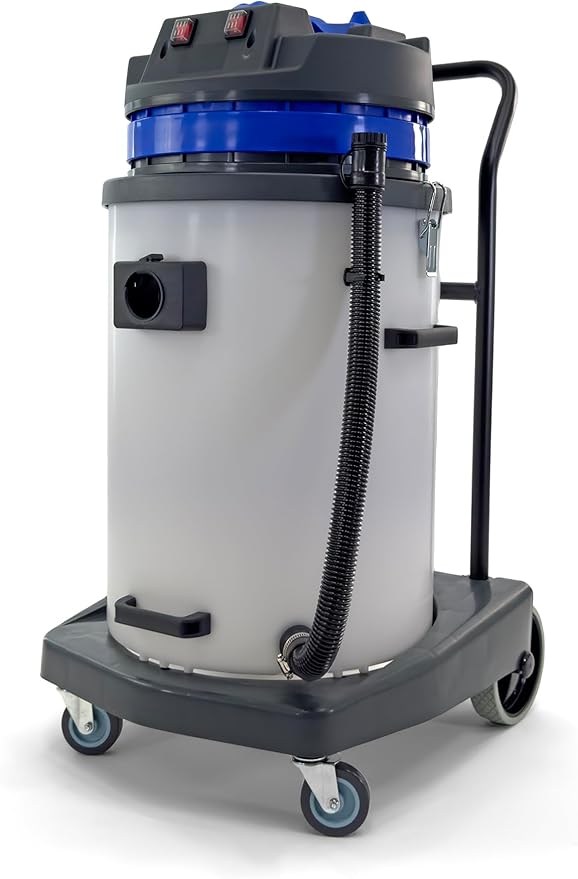 Compact Industrial Wet/Dry Vacuum Cleaner | 2 Motors | 2000 Watt Power | 225 CFM | 19 Gallon Capacity
