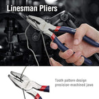 WORKPRO Large Pliers & Wrench Set 6-Piece (10" Water Pump, 10" Slip Joint, 8" Long Nose, 8" Linesman, 6" Diagonal, 8" Adjustable Wrench) for DIY & Home Use, W001329A