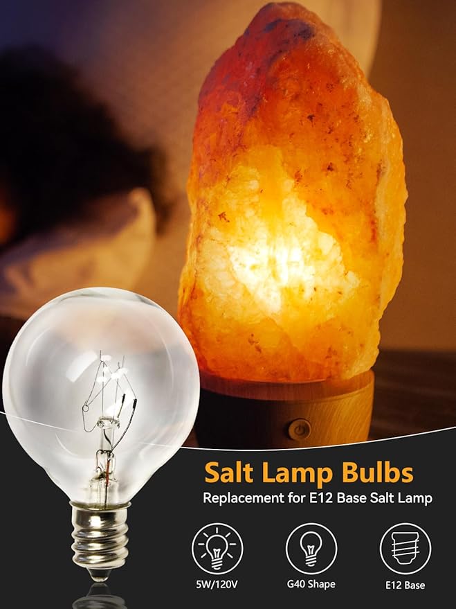 SUNSGNE Clear Globe G40 Bulbs Replacement Screw Base Light Bulbs 1.5-Inch, 5 Watt - Fits E12 and C7 Sockets, 25 Pack