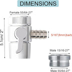 2 Pack Faucet Diverter Valve with Aerator for Countertop Water Filter,Faucet Adapter to 5/16"(8mm) barb outlet,Faucet Splitter for Water Diversion