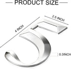 Jetec 10 Pcs House Numbers 3D Door Mailbox Numbers 0-9 Self Adhesive House Door Street Address Stickers for, Apartment, Office, Hotel Room, Mailbox Signs(4 x 2.5 Inches,Silver)