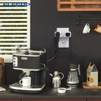 ELEGRP Triple Outlet Extender, 3-Prong Grounded Wall Tab, Multiple Outlet Extender Adapter Plug with 3 Electrical Outlets for Travel Home Hotel Office, ETL Listed, 4 Pack, White