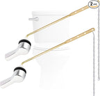 Hygie Rinse 2PCS Metal Toilet Handle Lever Flush Replacement, Universal Front Mount Handle With Stainless Steel Flapper Chains, Repair Kit, Chrome