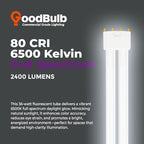 GoodBulb PLL36/865 36W 16.5" Twin Tube Compact Fluorescent Light Bulb 4-pin 2G11 Base 6500K Full Spectrum 2400 Lumen 36000 Hour Long Life Biax Pack of 10