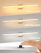 L LOHAS LED 48-Inch Bathroom Vanity Light Bar Over Mirror, Brushed Nickel Modern Bathroom Light Fixtures, 3CCT Adjustable LED Vanity Lights for Living Room Wall