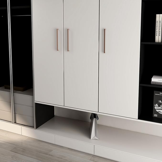 20 Pack 8 Inch Kitchen Cabinet Handles Antique Copper Drawer Pulls Stainless Steel Square Cabinet Pulls Copper Handles for Cabinets and Drawers Modern Cupboard Handles