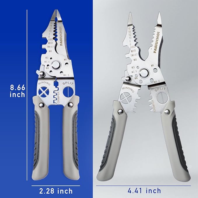 Multi-function Wire Stripper Tool Electrical, 9-in-1 Wire Cutter & Wire Crimping Tool, Adjustable AWG 6-16, Comfortable Grip and Refined Craftsmanship