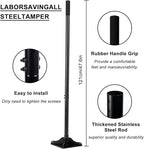 48 Inch Handle Steel Tamper, 8" x 8" Heavy Duty Garden Tamper Tool, Labour-Saving for Levelling Land, Installing Paving Stones and Repairing Pavements