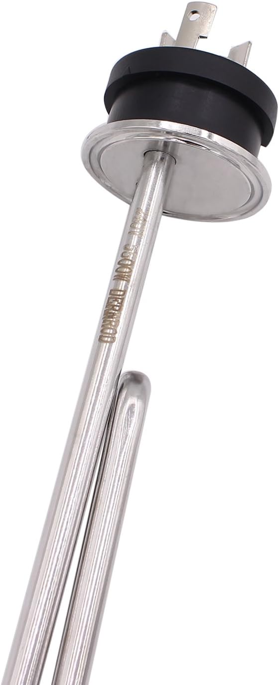 DERNORD 240V 5500W Tri-clamp Foldback Heating Element Stainless Steel Immersion Water Heater with 3-Wire Electrical Locking Plug (1.5 Inch Tri clamp)