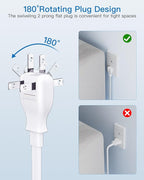 US to Japan Adapter, 1875W 2 Prong Extension Cord 5 FT with 180 Rotating Flat Plug, Type A Travel Adaptor for USA to Japanese Tokyo Canada Mexico Philippines Peru China Colombia