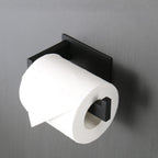 Toilet Paper Holder, Self Adhesive Tissue Holder Stainless Steel Rustproof Paper Roll Holder, No Drilling Easy to Install, Toilet Paper Rack Suitable for Office, Bathroom (2, Matte Black)