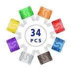 Maxi Blade Fuse Assortment Car Fuse 20A 30A 40A 50A 60A 70A 80A 100A Maxi Auto Fuse Kit BUSY-CORNER 34 Pieces
