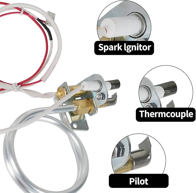 Upgraded 100112330 Water Heater Pilot Assembly,Compatible with 300 301 Series Whirlpool,Fit for A.O.Smith, American, State, Kenmore, Reliance,Replace 9007876 9007877 Thermopile Assembly