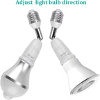 Borju Light Socket Extender [2-Pack], 4.5 Inch Extension, 360° Adjustable Socket, White