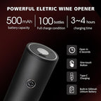 Electric Wine Opener, Rechargeable Wine Gift Set With Electric Wine Aerator Dispenser, Automatic Electric Wine Corkscrew, Automatic Wine Saver Vaccum Pump, Foil Cutter and Gift Box