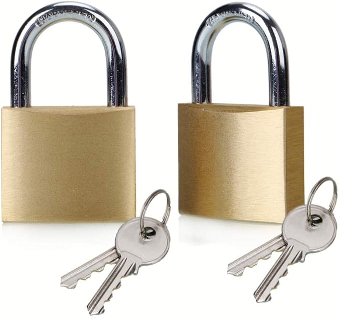 ABRAFOX Lock Solid Brass Keyed Different Padlock-（1-9/16 inch 40mm 2pack