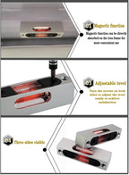 Metal high-precision adjustable level, small level bar level, bubble, square three line bubble, magnetic (red （No night light）)