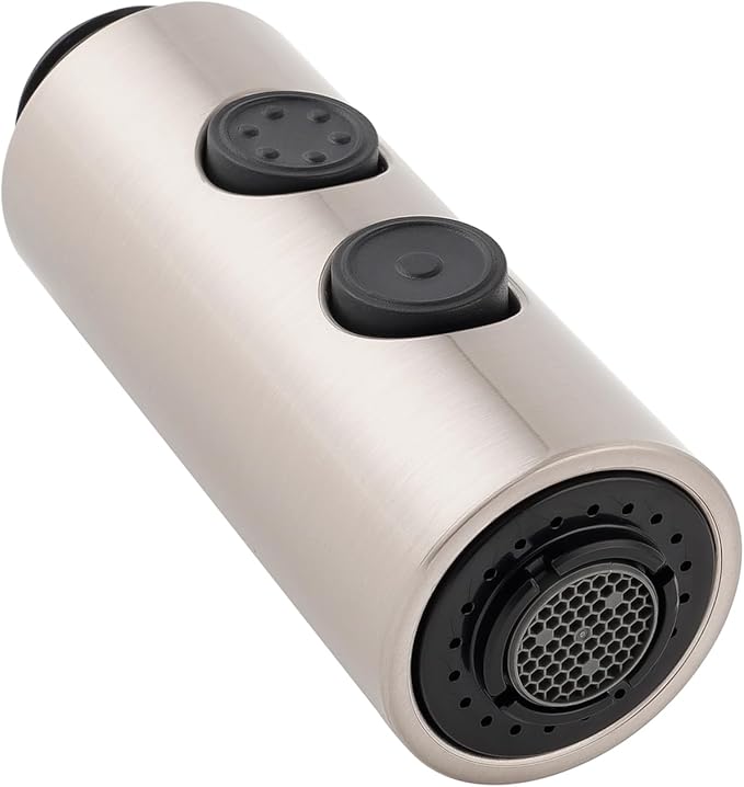 Hibbent Pull Out Sink Sprayer, 2 Function Kitchen Faucet Head, Bathroom Pull Down Spray Head with G1/2 or 13/16 Inch Male Connector, Brushed Nickel