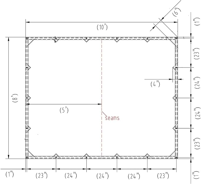 Mytee Products 8' x 10' Tan Canvas Tarp 12oz Heavy Duty Water Resistant