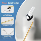 iFealClear Universal Metal Toilet Handle Replacement Kit, Front Mount Toilet Tank Flush Lever Handle with Stainless Steel Chain, Solid Brass Toilet Trip Lever Fits Most Toilets, Easy Install, Chrome