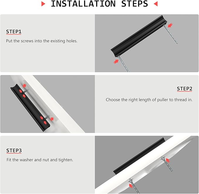 homdiy 5 Pack Adjustable Black Cabinet Pulls 1" to 4" (25-102mm) Adjustable Hole Distance Drawer Pulls