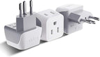 Ceptics Brazil Travel Adapter Plug with Dual Usa Input - Type N (3 Pack - Ultra Compact - Safe Grounded Perfect for Cell Phones, Laptops, Camera Chargers and More - Power Plug (CT-11C)